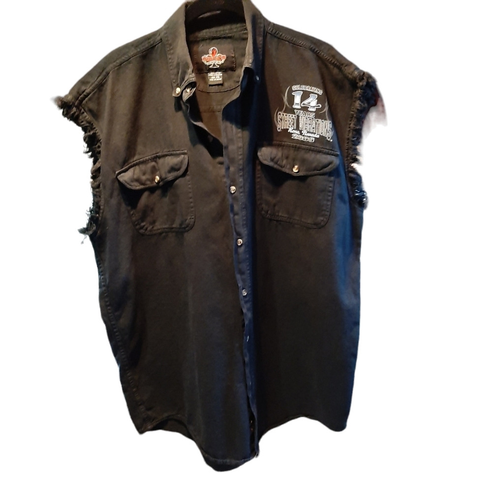 Bikers Club men's sleeveless biker shirt Street Vibrations 2009 Reno Nevada 2XL